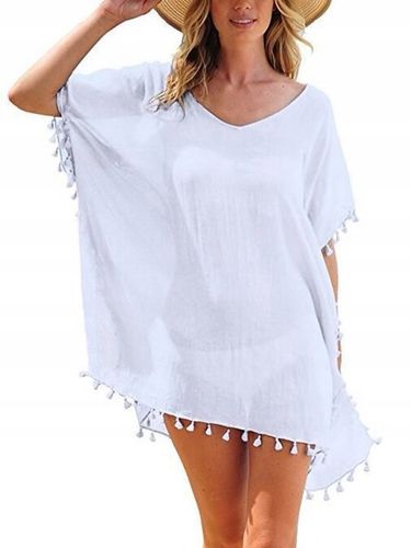 LETNIA TUNIKA PLAŻOWA PAREO NARZUTKA NA PLAŻĘ SUKIENKA DAMSKA SZYFON KOLORY na Arena.pl