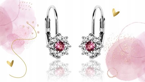 KOLCZYKI SREBRNE DLA DZIEWCZYNKI DZIECI KWIATKI ANGIELSKIE ZAPIĘCIE PREZENT na Arena.pl