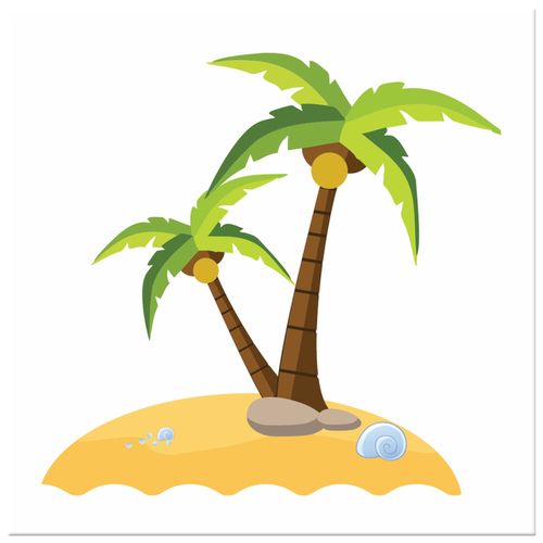 Obraz Płótno 40X40 Wyspa Z Palmami na Arena.pl