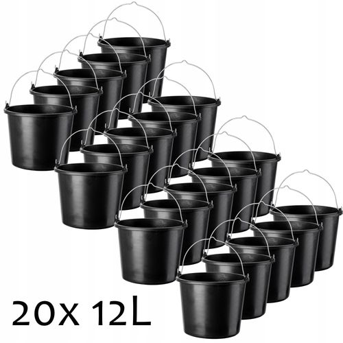 WIADRA PLASTIKOWE BUDOWLANE GOSPODARCZE 12L 20SZT na Arena.pl