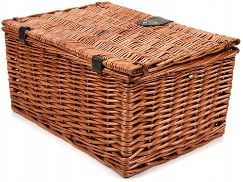 KOSZ PIKNIKOWY WIKLINOWY TALERZE SZTUĆCE 4 OSOBY na Arena.pl