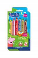 Kredki 3w1 Noris Junior Jumbo Świnka Peppa 6 kolorów + temperówka Staedtler