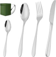 Komplet Zestaw Sztućce 24szt z ozdobym organizerem