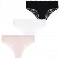 Majtki Figi Damskie Koronkowe Bikini Seksowne Bawełniane 3-szt. MORAJ - XXL