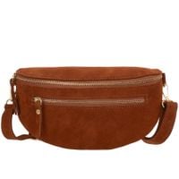 VERA PELLE nerka zamszowa saszetka biodrówka V677 brązowa