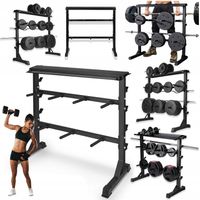STOJAK POD SZTANGĘ HANTLE GRYFY OBCIAŻENIE STALOWY 3-POZIOMOWY 350KG SOLID