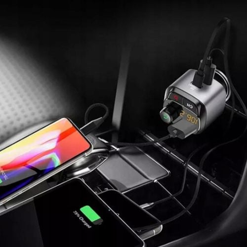 TRANSMITER SAMOCHODOWY FM BLUETOOTH ZESTAW GŁOŚNO MÓWIĄCY ŁADOWARKA QC na Arena.pl