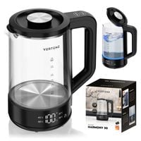 Czajnik ELEKTRYCZNY szklany z REGULACJĄ TEMPERATURY bezbarwny 1,7L