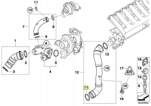 OE BMW USZCZELKA INTERCOOLERA TURBINY E88 E92 E93 E84 E83 E53 11617791469 na Arena.pl