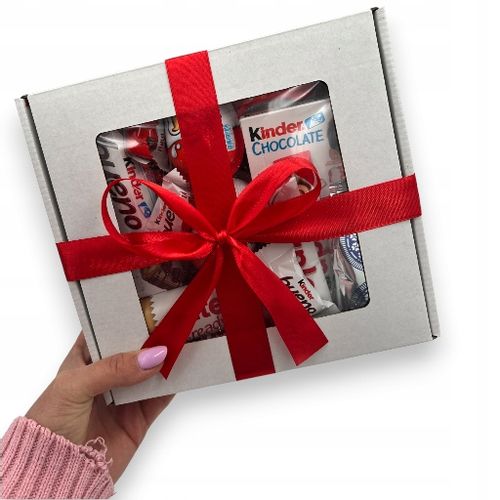 ZESTAW PREZENTOWY SŁODYCZE DUŻY CZEKOLADA KINDER IMIENINY URODZINY KOMUNIA na Arena.pl