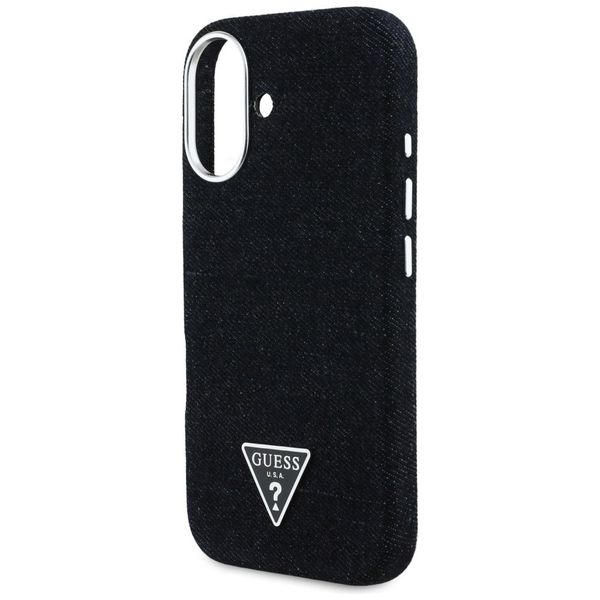 Etui Guess Denim Triangle Logo MagSafe do iPhone 16 czarny zdjęcie 6