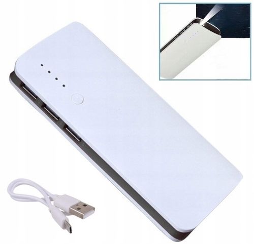 MEGA POWERBANK 20000 mAh +KABEL 3x USB LATARKA EXTRA POJEMNY PREMIUM na Arena.pl