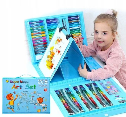 ZESTAW DO MALOWANIA DLA DZIECI 208el Artystyczny Plastyczny Twórczy Walizka na Arena.pl