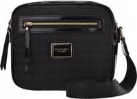 SPORTOWA Pikowana TOREBKA Listonoszka MONNARI LOGO Damska Z PASKIEM Czarna