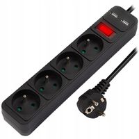 PRZEDŁUŻACZ LISTWA ZASILAJĄCA WŁĄCZNIK GRUBY SZNUR 3M 4 GNIAZDA 2xUSB