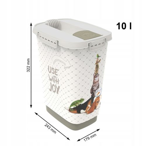 Pojemnik na karmę żwirek szczelny zamykane wieczko 10L Rotho CODY na Arena.pl