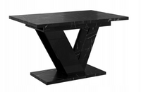 Stół rozkładany kuchenny lub salon 120 -160 cm Czarny Marmur + połysk DUNAI