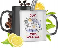 Kubek Magiczny Dla Olafa Czarny Matowy Z Nadrukiem Ze Zdjęciem 330Ml