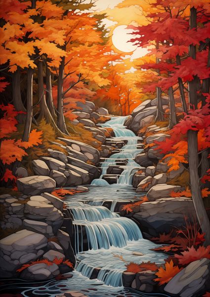 Plakat 29,7x42cm Jesienne Wodospady zdjęcie 1