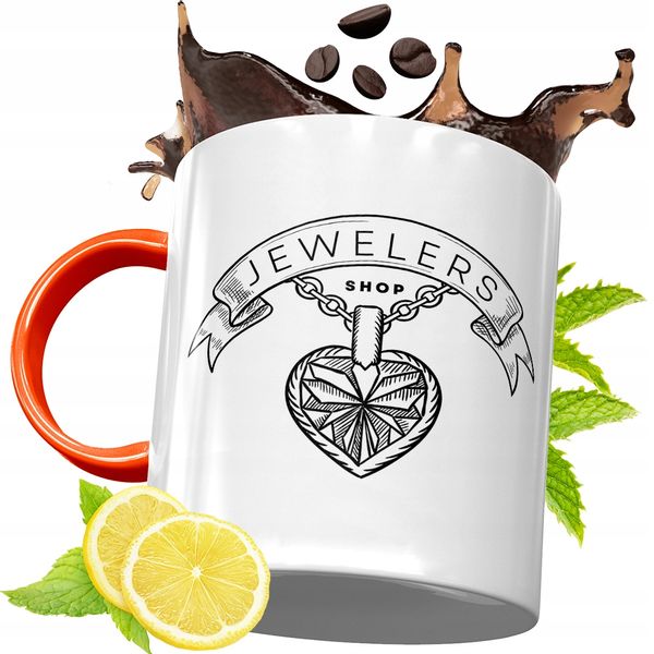 Kubek Pomarańczowy Dla Jubilera Prezent Z Nadrukiem Ze Zdjęciem zdjęcie 1