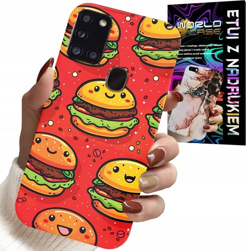 ETUI DO SAMSUNG GALAXY A21s - SŁODKIE UŚMIECHNIĘTE BURGERY POKROWIEC na Arena.pl