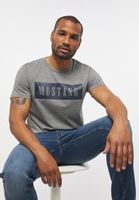 MUSTANG Style Alex C LOGO Tee MĘSKI T-SHIRT KOSZULKA Mid Grey Melange 1013223 4140 S
