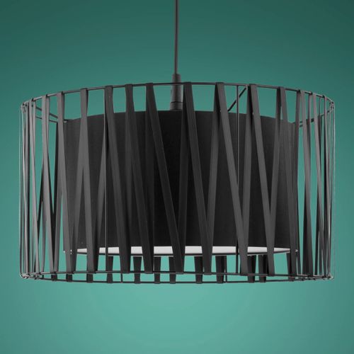 Lampa wisząca okrągła Harmony 1654 TK Lighting tkaninowa czarna na Arena.pl
