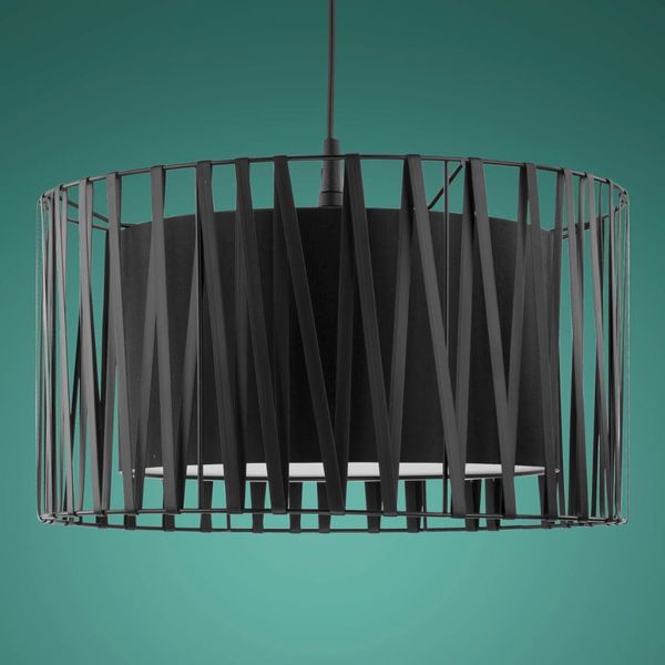 Lampa wisząca okrągła Harmony 1654 TK Lighting tkaninowa czarna zdjęcie 3