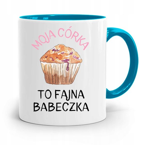 Kubek Błękitny Dla Córki To Fajna Babeczka Prezent Z Nadrukiem Ze Zdjęciem zdjęcie 1