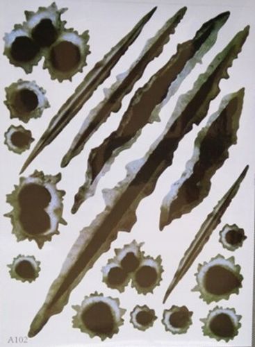 Naklejka 3D samochód dziury po kulach zadrapanie pazury auto tuning krecha na Arena.pl