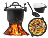 Kociołek EMALIOWANY żeliwny 8L + GRATIS ŁYŻKA