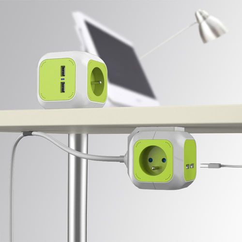 PRZEDŁUŻACZ KOSTKA MAGIC CUBE 4 GNIAZDA 2xUSB 1.4m na Arena.pl