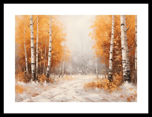 Plakat 35x25cm Jesienne Brzozy na Arena.pl