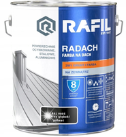 RAFIL RADACH FARBA NA DACH CZARNY NA OCYNK PÓŁMAT RAL 9005 10L