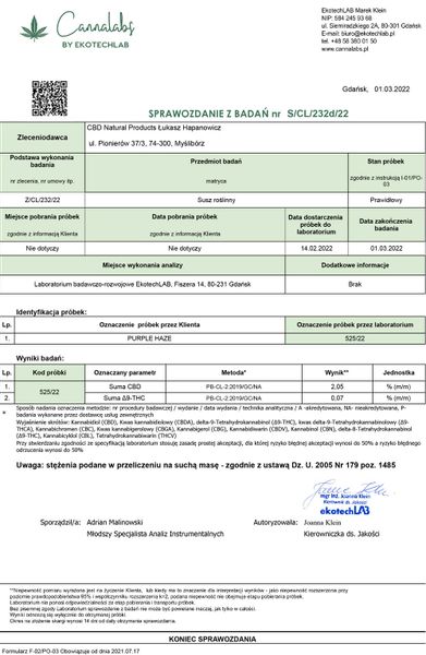 Susz konopny CBD | PURPLE HAZE | 5 g zdjęcie 5