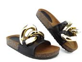 Czarne klapki duży łańcuch 39