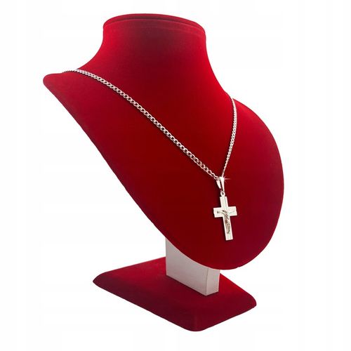 SREBRNY ŁAŃCUSZEK PANCERKA + KRZYŻYK Z JEZUSEM NA KOMUNIĘ CHRZEST + GRAWER na Arena.pl