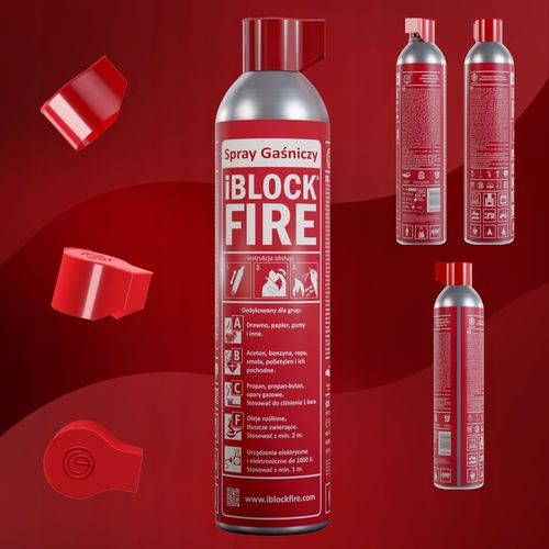 GAŚNICA iBlockFIRE ABCF+E 0,6L. 100%BIO SPRAY GAŚNICZY iBlockFIRE ZASIĘG 8M na Arena.pl