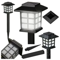 2 x Lampa Ogrodowa Solarna Led Domek Latarnia Wbijana Ozdobna Dekoracyjna