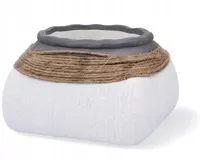 Doniczka ceramiczna osłonka na kwiaty dom ogród dekoracyjna biała