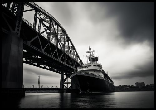 Plakat 100x70cm Statek przy Moście na Arena.pl