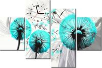 120CM 80CM ZEGAR 4 ELEM DMUCHAWCE TURKUSIE OBRAZ ŚCIENNY