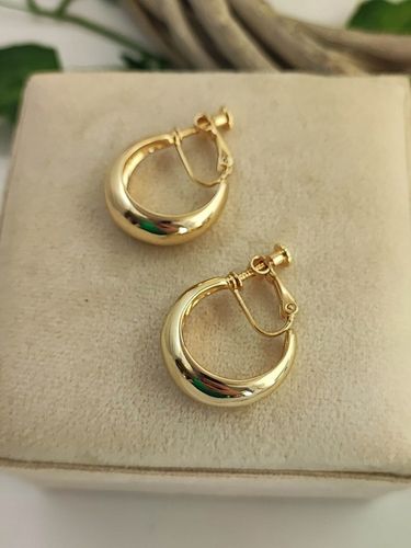 Klipsy do uszu gładkie koła - Francja nowość ślub złote cudo c77 na Arena.pl