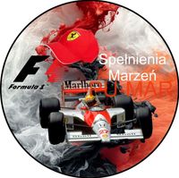 Opłatek na tort Urodziny Formuła F1 Mc Laren Mercedes Tekst Gratis Gruby