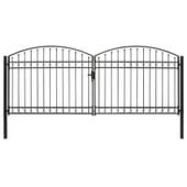 Brama ogrodzeniowa, podwójna, zaokrąglona, stal, 400x175 cm