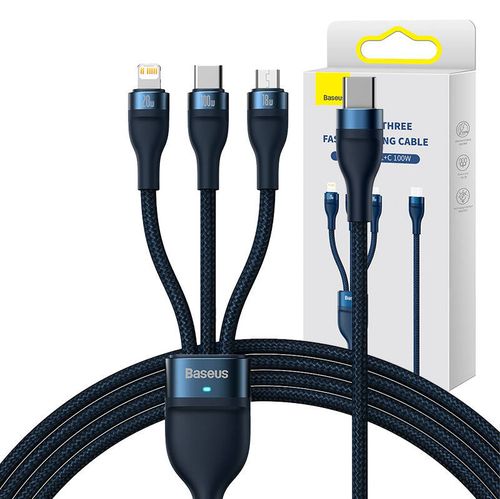 Kabel USB 3w1 Baseus Flash Series 2, 1.5m, Niebieski na Arena.pl