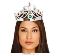 srebrna korona królowej diadem plastikowe kamienie