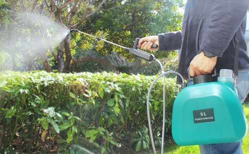 OPRYSKIWACZ CIŚNIENIOWY AKUMULATOROWY ELEKTRYCZNY RĘCZNY OGRODOWY 5L 3DYSZE na Arena.pl