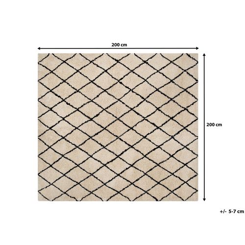 Dywan 200 x 200 cm beżowy MIDYAT na Arena.pl