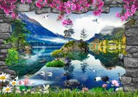 FOTOTAPETA FLIZ widok dziura okno kamienie 350x245